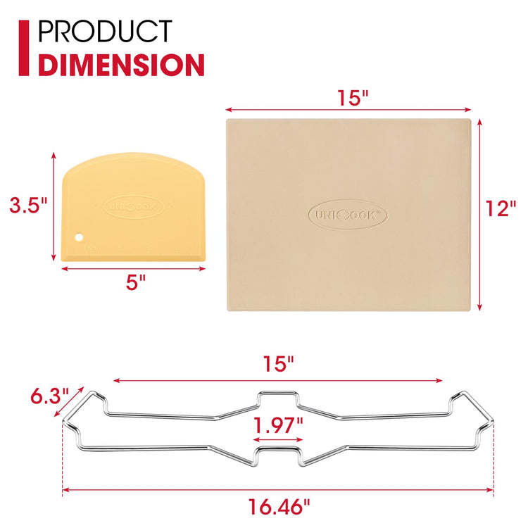 15 x 12 Inch Pizza Stone for Oven and Grill