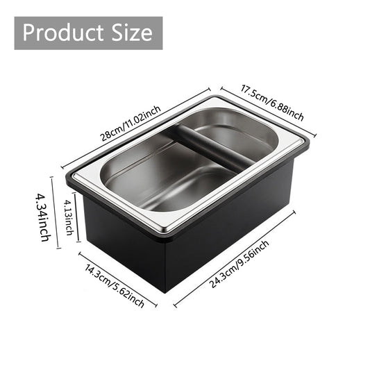 Espresso Knock Box Stainless Steel Large Coffee Puck Container Knockbox