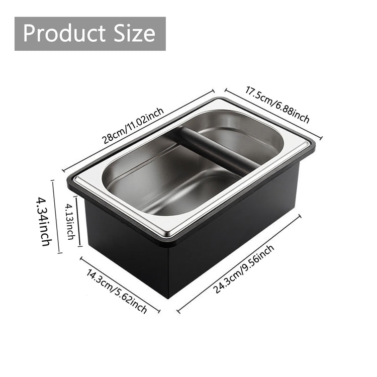 Espresso Knock Box Stainless Steel Large Coffee Puck Container Knockbox