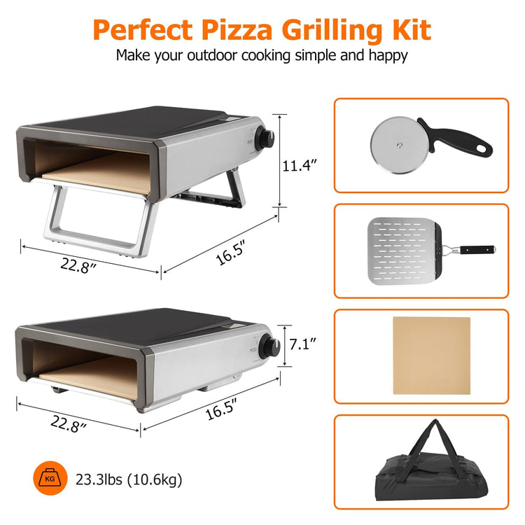 12 in Portable Propane Pizza Oven