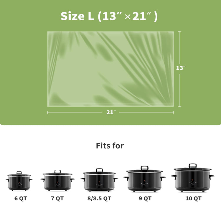 60 Count Slow Cooker Liners 13" x 21" Large Size Fits 3