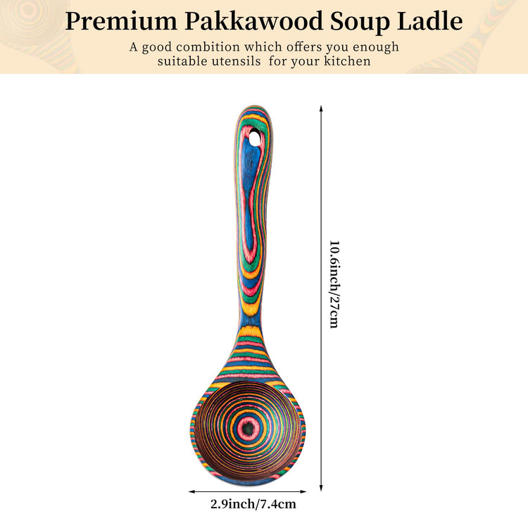 Pakkawood Rainbow Deep Soup Ladles