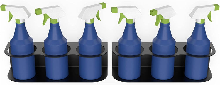Koova 6 All-Purpose Spray Bottle Holder | Easy Install Wall Mount Hardware Included | Heavy-Duty Powder Coated Steel Storage Rack for Garage And Home | Craft Workspace Paint Bottle Organizer USA Made