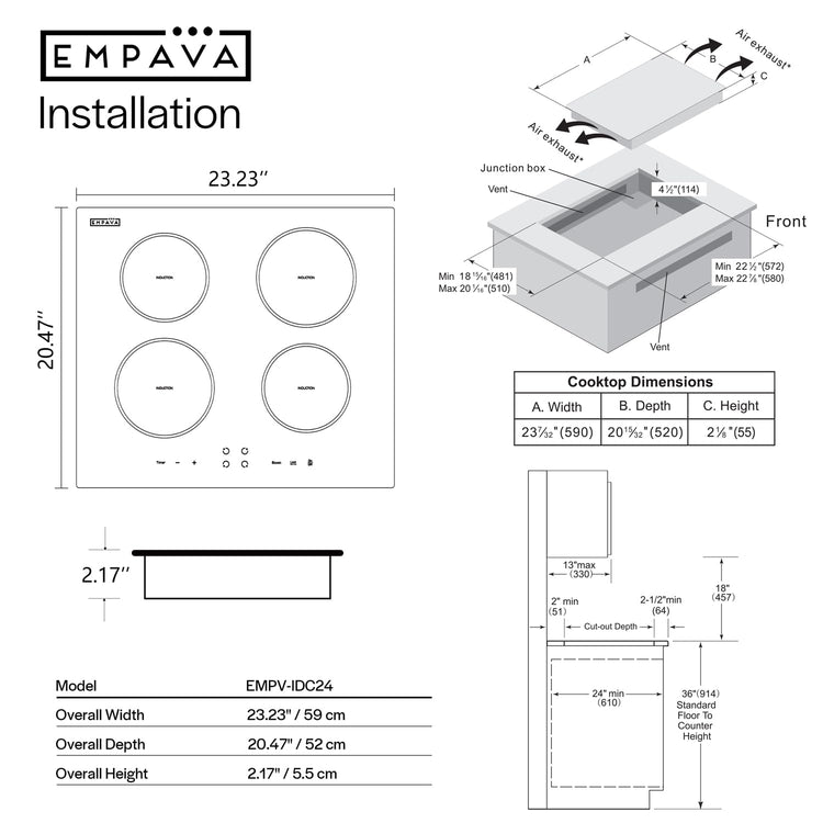 24 Inch Electric Induction Cooktop