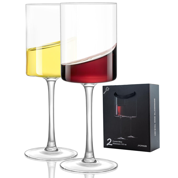 Square Crystal Wine Glasses Set of 2 (2 Count)