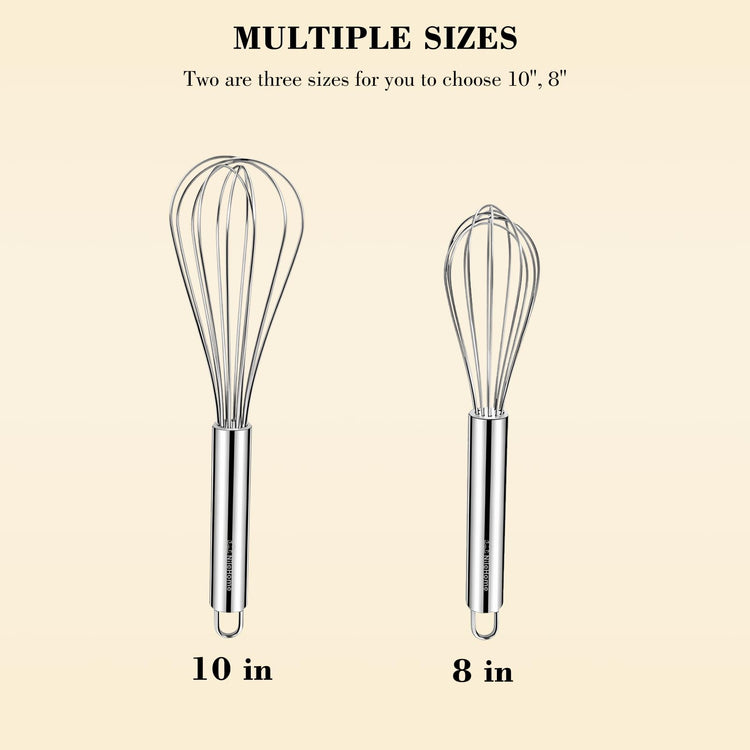 2 Pack Stainless Steel Whisk Set