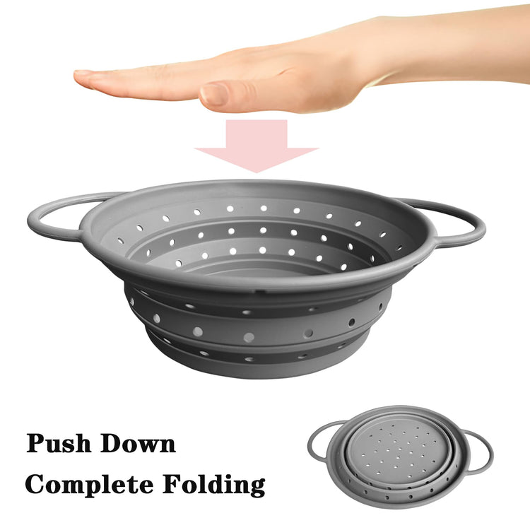 Silicone Collapsible Colander with Handle