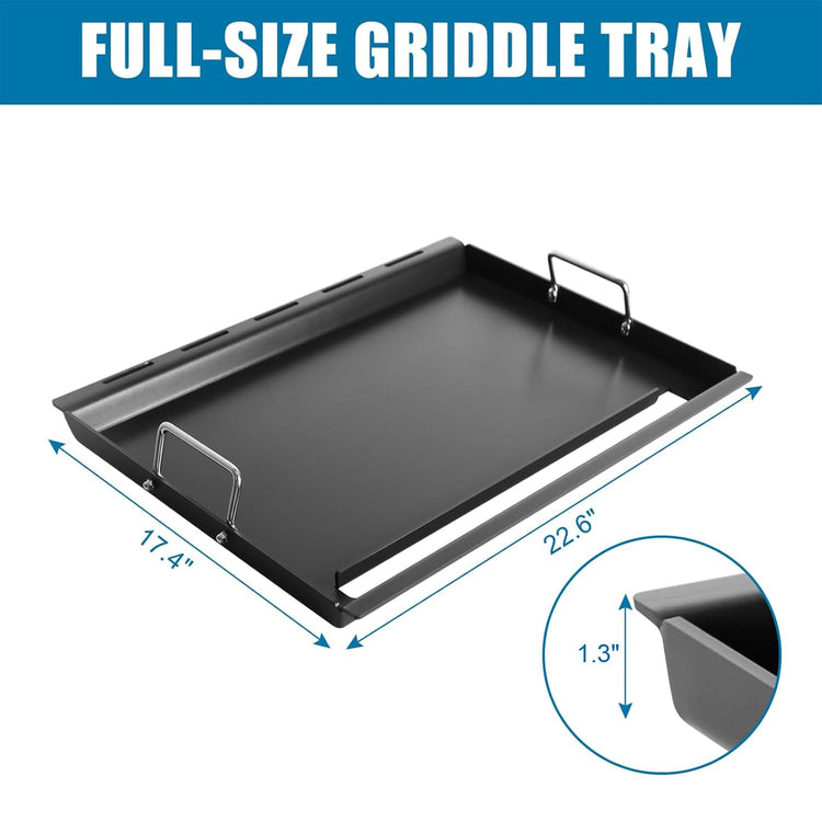 6787 Full Size Griddle Inserts with Handles for Weber Spirit I & II 300 Series Grills Nonstick Flat Top Griddle for Weber Spirit E