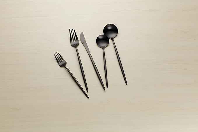 Hampton Forge 894757 Skandia Zephyr Black 45 Piece Flatware Set