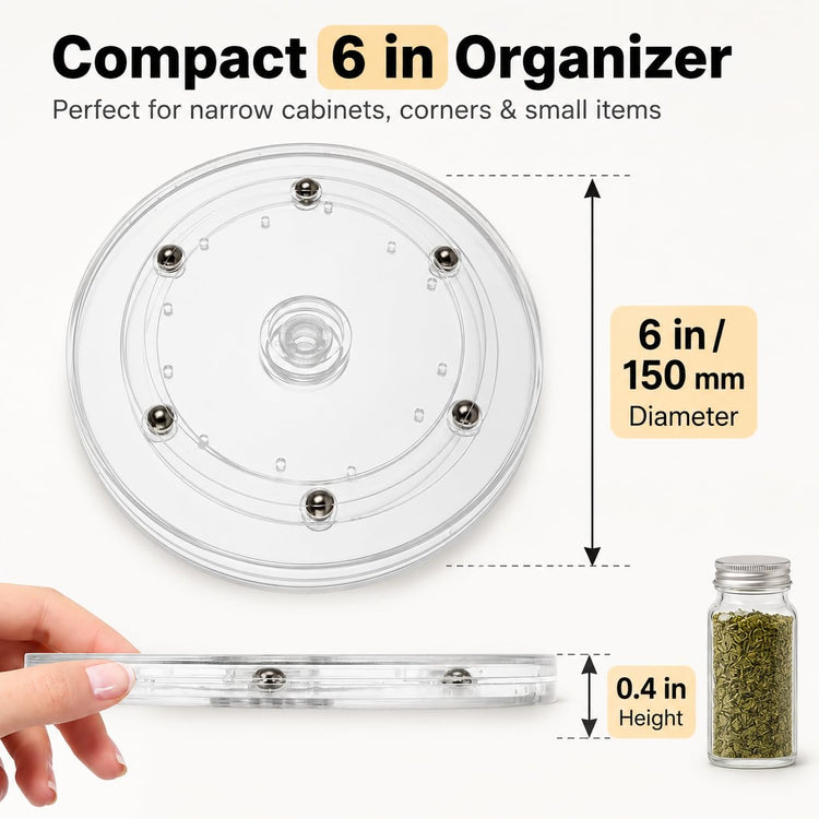 6 Pack 6 inch Small Lazy Susan