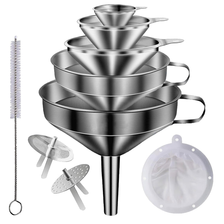 Stainless Steel Funnels for Kitchen use (5 Count)