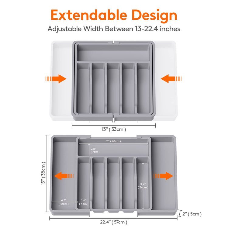 Extra Large Silverware Drawer Organizer