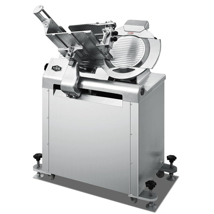 KWS MS 14A 2550W Floor Model 110V Commercial Automatic Electric Meat Slicer with Stainless Steel Blade