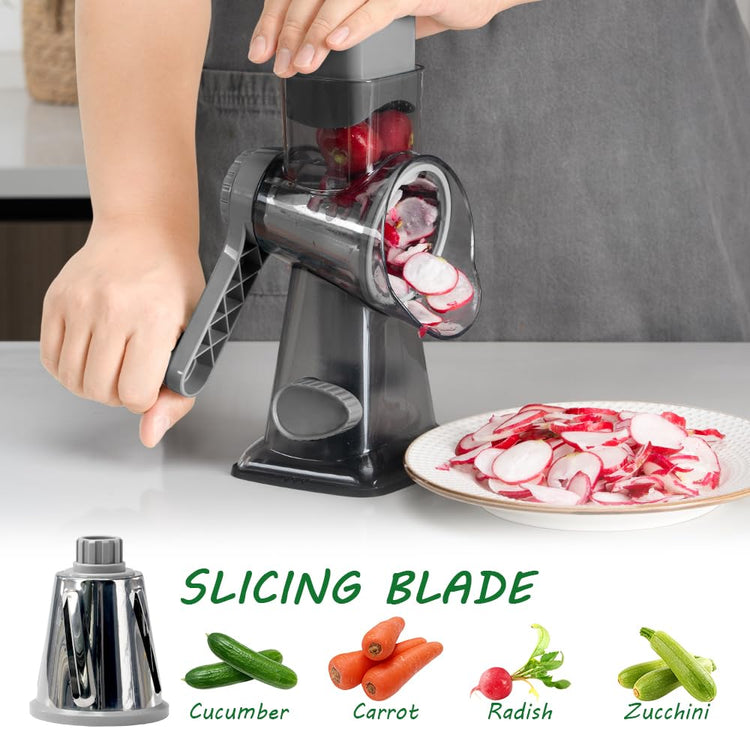 Cheese Grater Hand Crank Rotary Vegetables Shredder with Handle