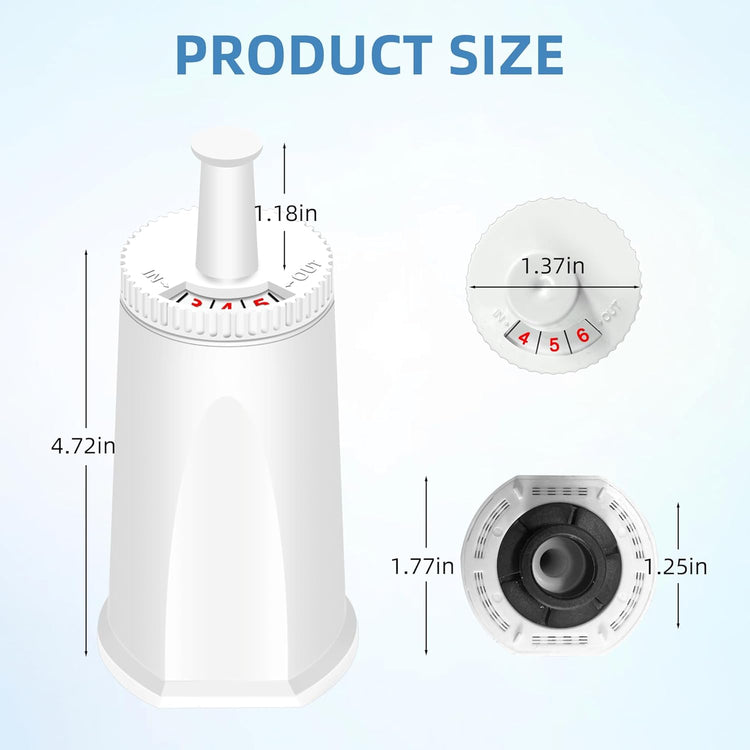 Replacement Water Filter for Breville Espresso Machine, Fit for Breville Barista Touch BES880, Barista Pro BES878, Oracle BES980, Dual Boiler BES920 Bambino ClaroSwiss Sage,6 pack by APPLIANCEMATES