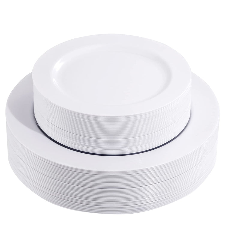 60PCS White Plastic Plates (60 Count)