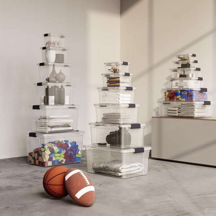 Clear Storage Boxes with Lids (4 Count)
