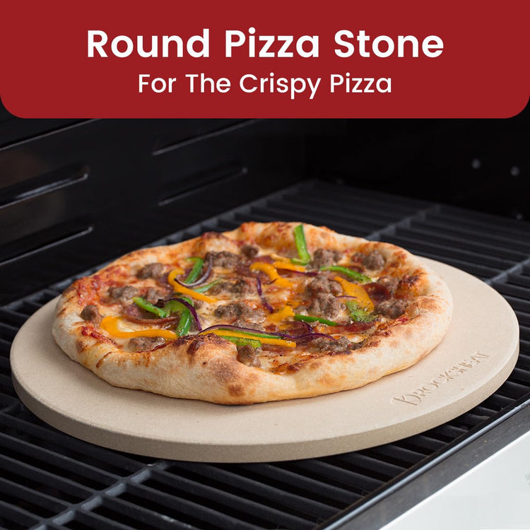 K ROCKSHEAT Pizza Stone for Oven and Grill 14.2 Inch Round