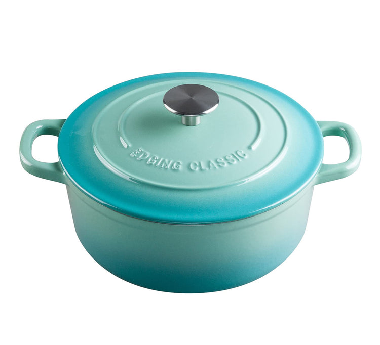 Enameled Cast Iron Covered 5.5 Quart Dutch Oven with Dual Handle for Bread Baking