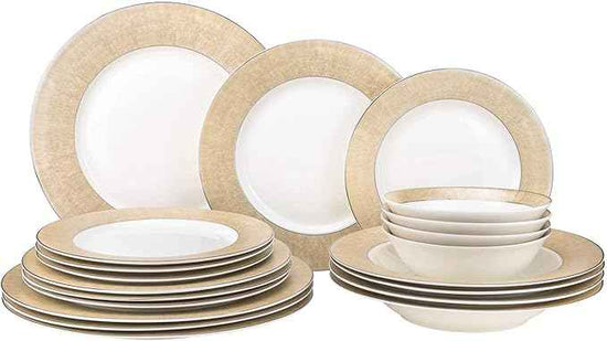 Euro Porcelain 57-pc Banquet Dinnerware Set, Luxury Tableware Dining Service for 8