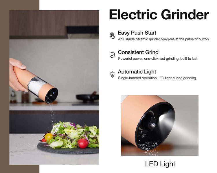 Electric Pepper Grinder and Salt Mill Set (2 Count)
