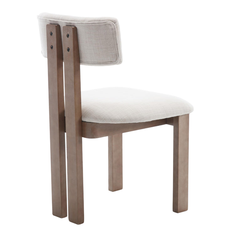 Dining Chairs Set of 2 Linen Fabric Diner Chairs Farmhouse Wood Chairs for Kitchen and Dining Room (2 Count)