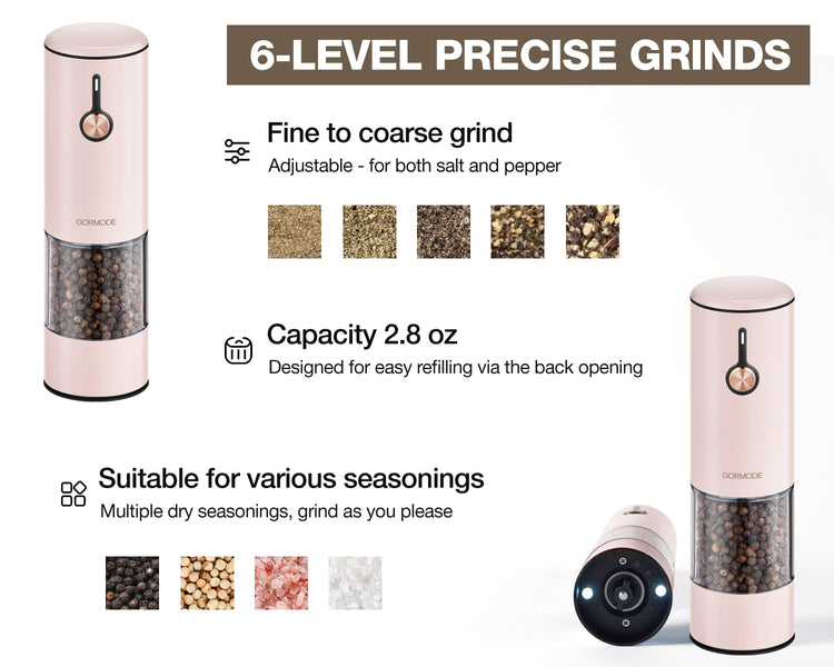 Electric Pepper Grinder and Salt Mill Set