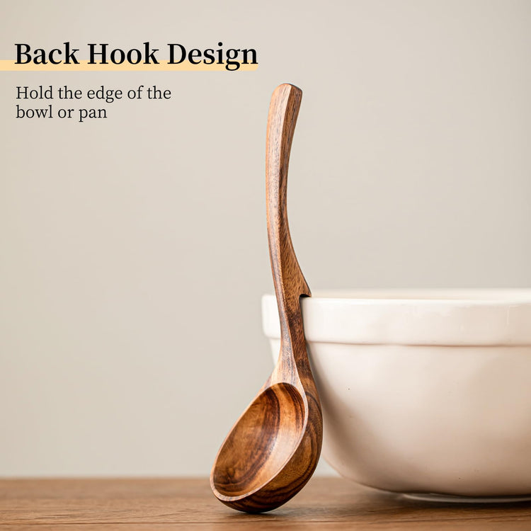 3 Size Wooden Soup Ladles Set (3 Count)