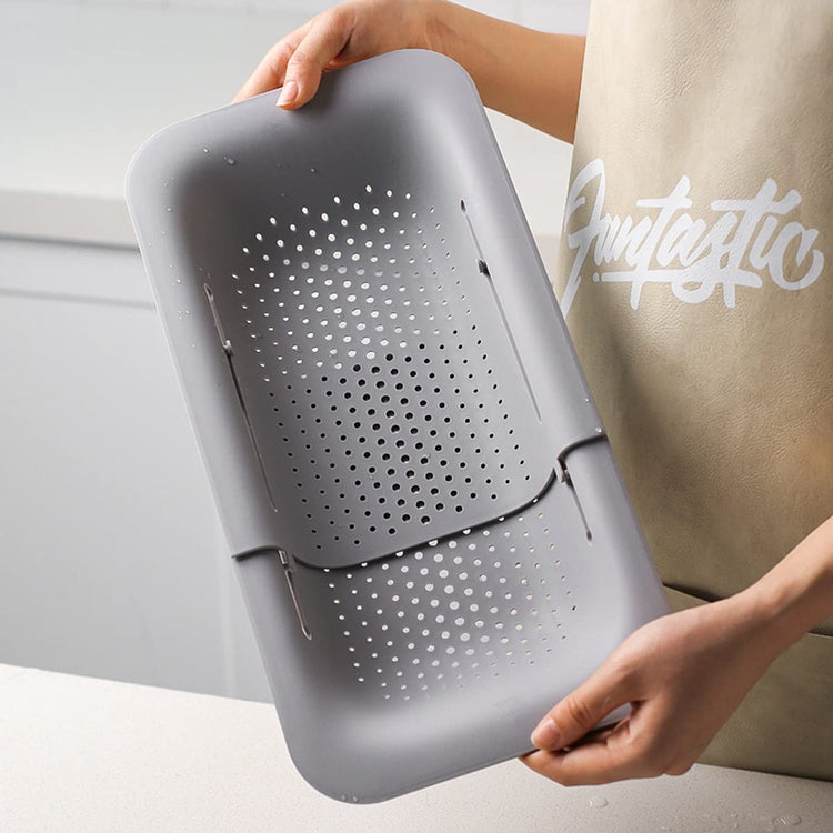 Collapsible Sink Colanders and Strainers Basket Over the Sink Colander Collapsible Colander Extendable Plastic Fruit Vegetable Strainer Drainer Basket for Kitchen