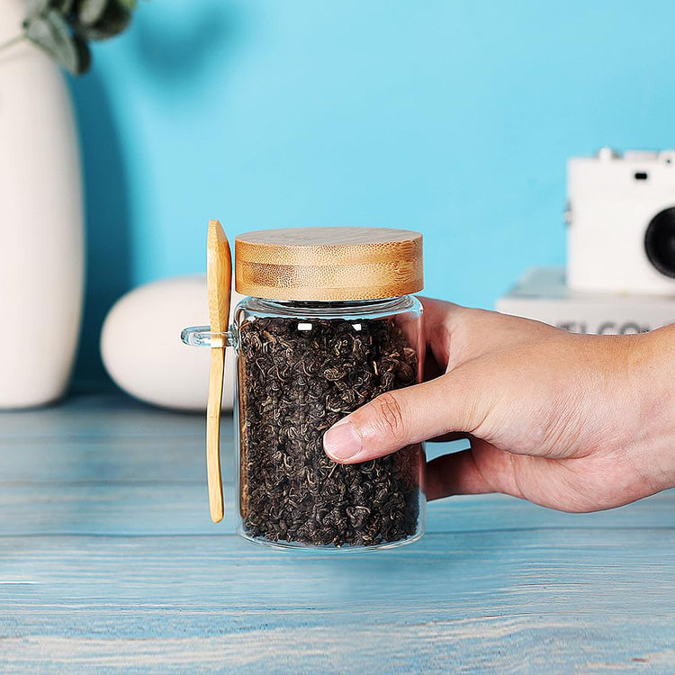 Glass Jar with Screw Lid and Spoon (6 Count)