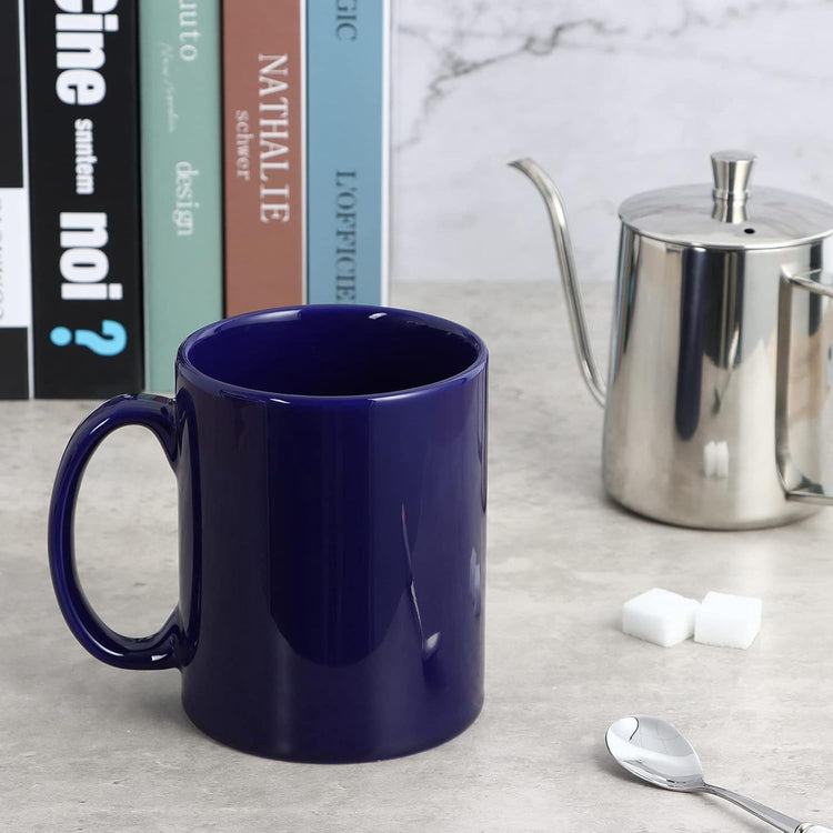 Large Coffee Mugs, 22 OZ(650ml) Extra Coffee Mug Set of 2, Smooth Ceramic Boss Cups, Big Capacity and Large Handle, for Dad Men, Blue