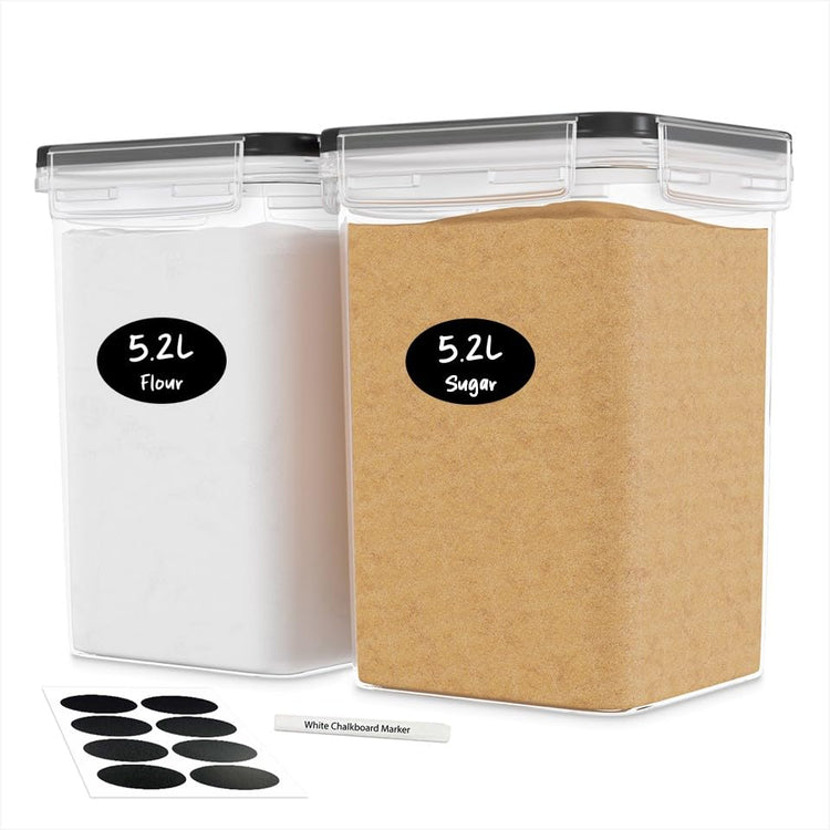 Large Flour Sugar Storage Containers Set of 2; 175 FL. oz (2 Count)