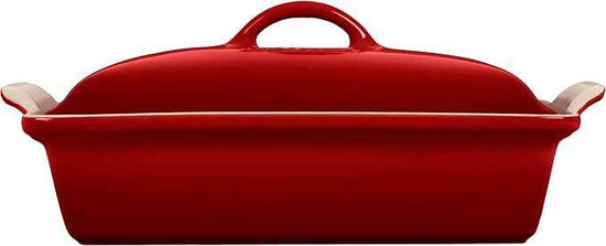 Le Creuset Stoneware Heritage Covered Rectangular Casserole, 4 qt. (12" x 9"), Cerise