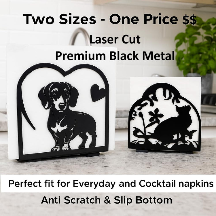 Napkin Holder Dog Cat 2 (2 Count)