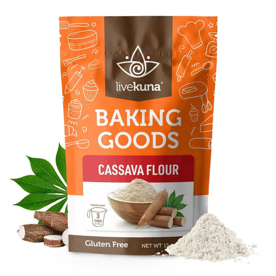 LiveKuna - Cassava Flour, Cassava Root Baking Flour, Gluten-free Flour, Alternative to All Purpose Flour, Spelt Flour, Great for Baking Vegan Bread and Casava Flour Tortillas - Nestoria