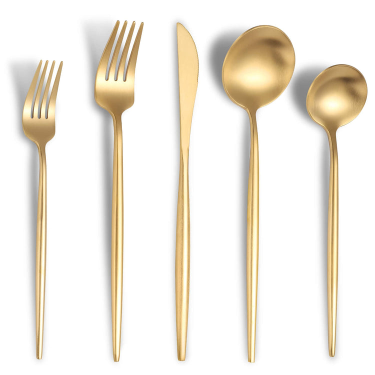 Matte Gold Silverware Set for 4 (4 Count)