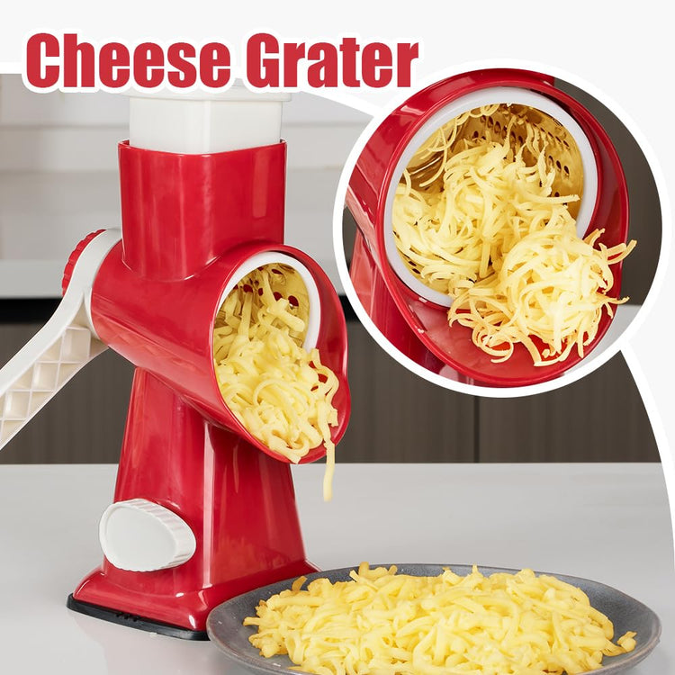 Cheese Grater Hand Crank Rotary Vegetables Shredder with Handle