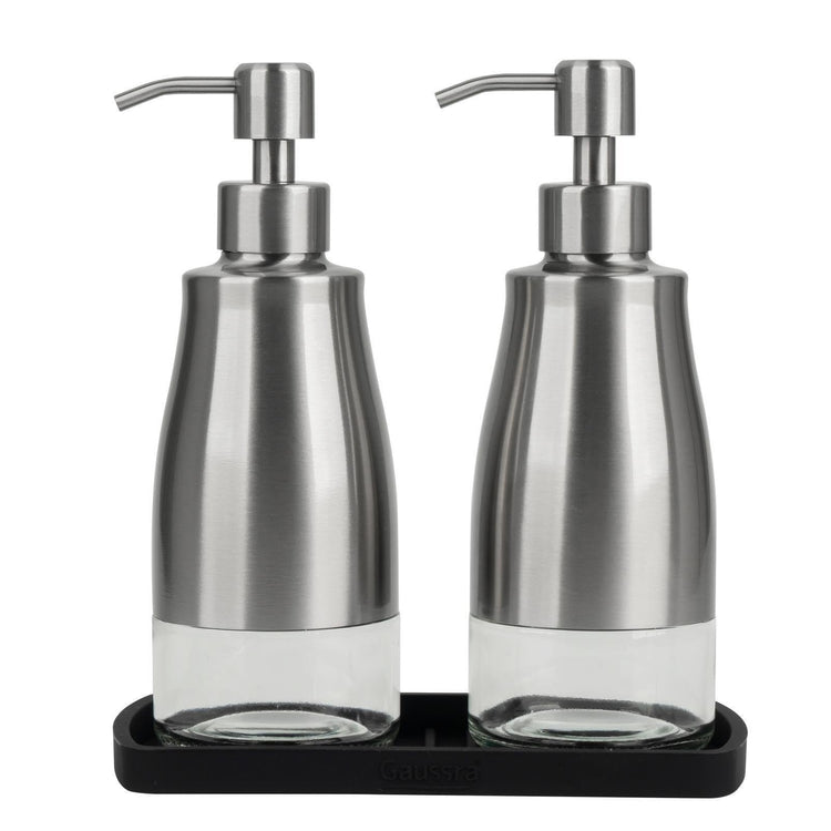 Kitchen Soap Dispenser with Silicone Tray & Stickers 11 OZ