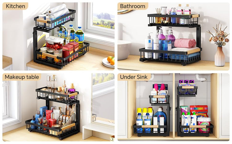 Under Sink Organizer (Small-2-Pack / Black)