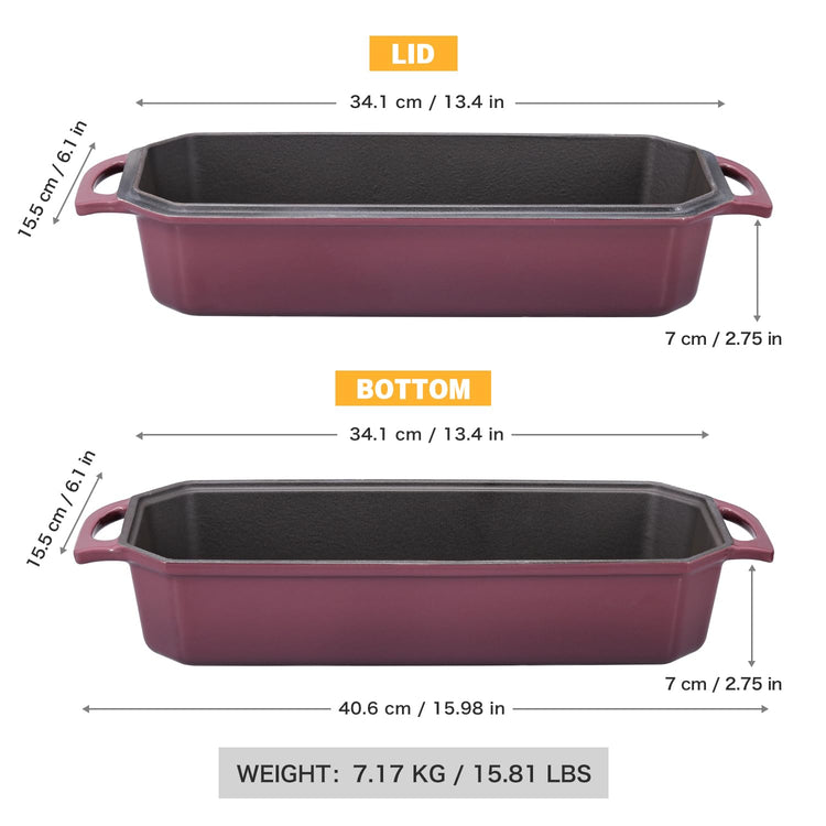Bread Pan Cast Iron Loaf Pan with Lid Bread Loaf Pan 13x5 Inch Enameled Cast Iron Sourdough Bread Pan