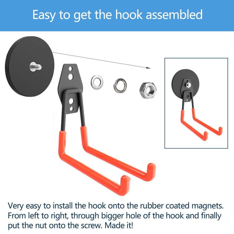 Heavy Duty Large Magnetic Hooks (4 Count)