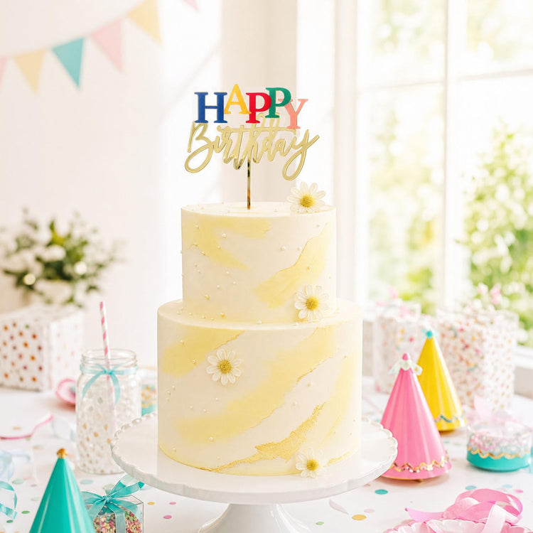 Acrylic Happy Birthday Cake Topper