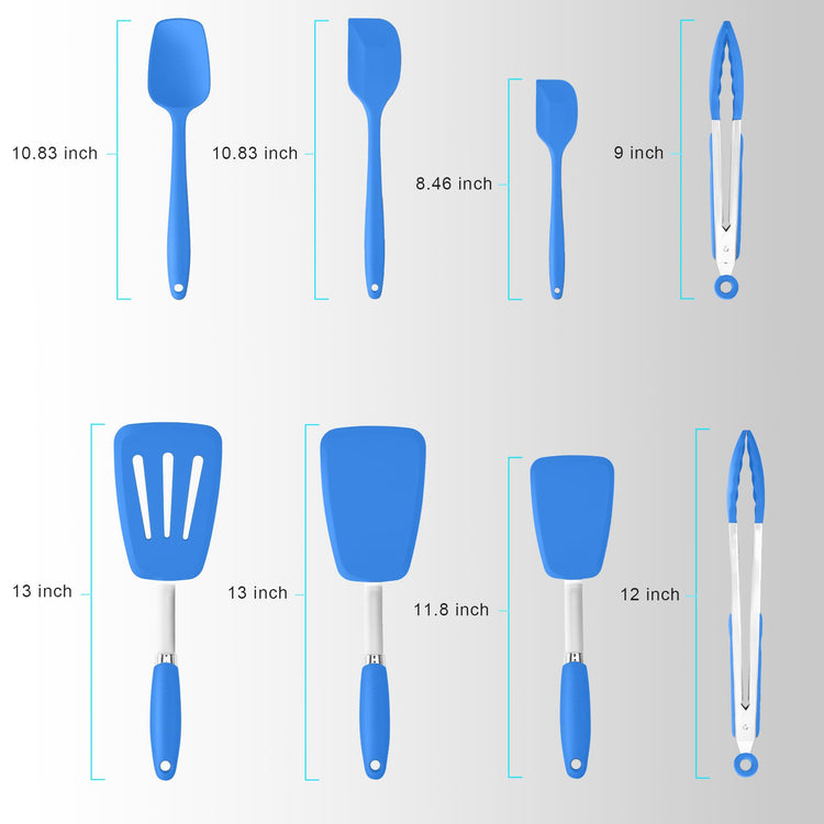 5 Piece Silicone Spatulas Set with Tongs