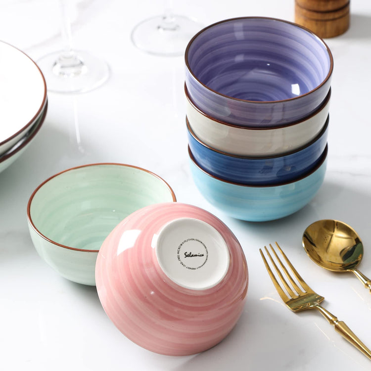 Ceramic 24 Oz Cereal Bowls Set (6 Count)