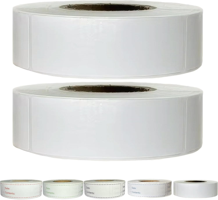 1000pcs Freezer Labels,1x3 inch for Food containers,Food Labels Quick and Easy to Remove- Easy to Write on(White)