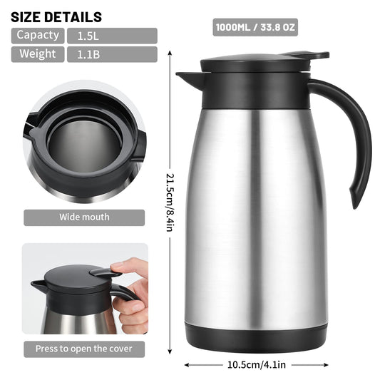 34oz Insulated Coffee Carafe with Handle