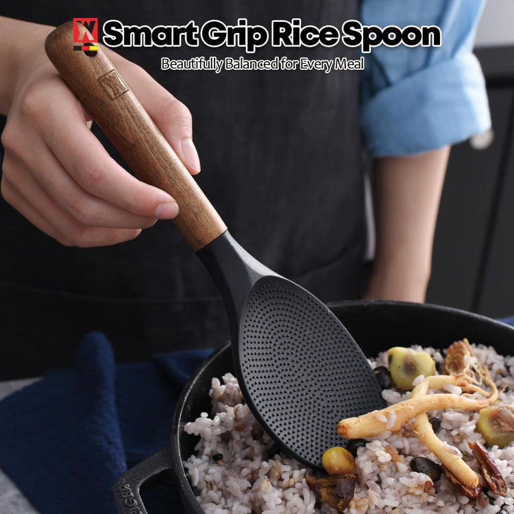 Silicone Rice Paddle with Wooden Handles