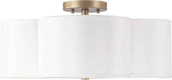 Capital Lighting 4453BG-561 Quinn Decorative Fabric Shade Semi Flush Ceiling Light Fixture, 4-Light 240 Total Watts, 8" H x 18" W, Brushed Gold