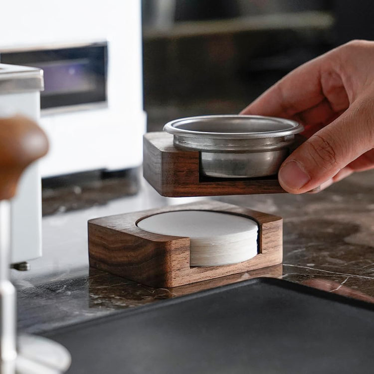 Wood Espresso Paper Filter Holder Stand 63mm