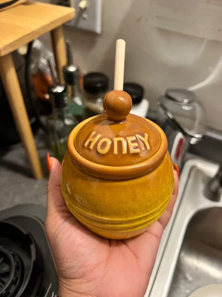 Ceramic Honey Pot with Dipper
